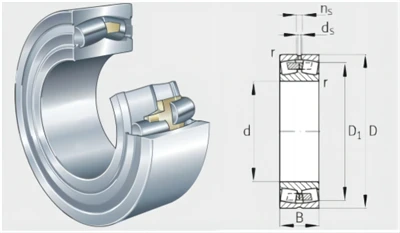Disponível 223/600-MB com tamanho 600x1220x355 mm - Rolamento de rolos esféricos